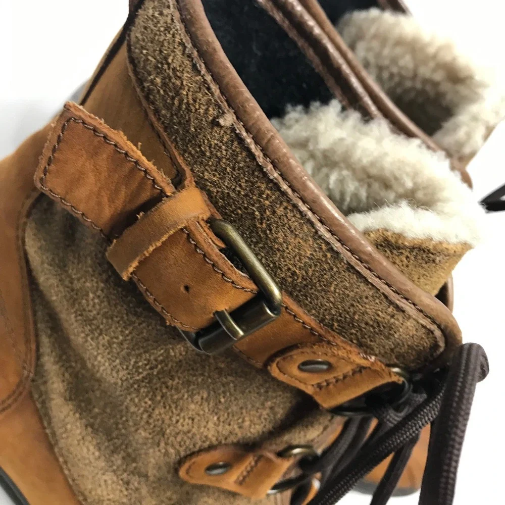 UGG Australia Adirondack Waterproof Duck Boots Brown Leather Suede Shearling - Picture 13 of 16
